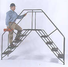 Portable Crossover Ladder with Slopped Stairway