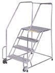Tilt and Roll Stainless Steel Ladder