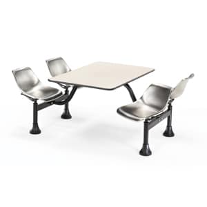 Cluster Table with Laminate Top and Stainless Steel Chairs – 24″ x 48″