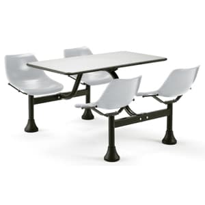 Cluster Table with Stainless Steel Top and Chairs – 24″ x 48″