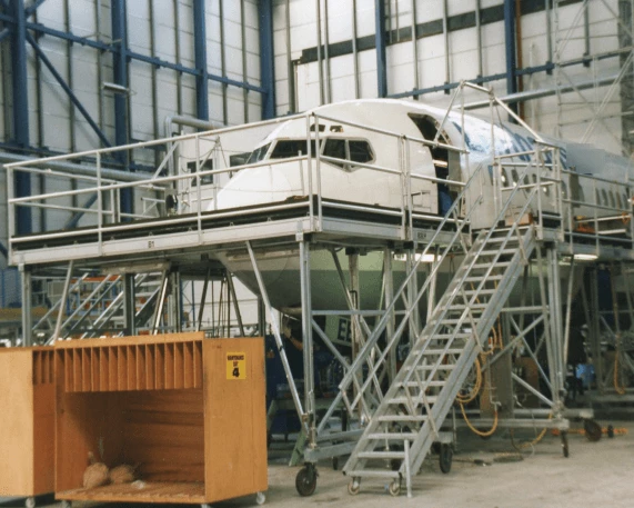 B737 Fuselage Docking System|B737 Fuselage Work Stand|fuselage maintenance platform