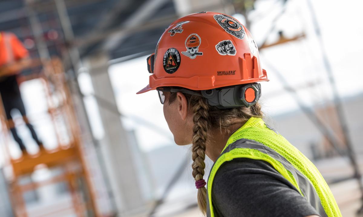 Aircraft Maintenance Technician Wearing Hard Hat