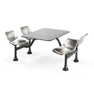 Cluster Table with Stainless Steel Top and Chairs – 30″ x 48″