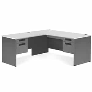 Executive Series L-Shaped Panel End Desk with Left Pedestal Return