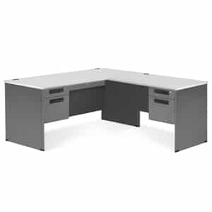 Executive Series L-Shaped Panel End Desk with Right Pedestal Return