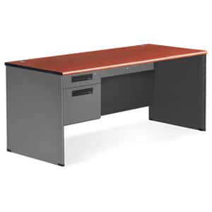Executive Series Single Pedestal Panel End Desk 29.25″ x 67″