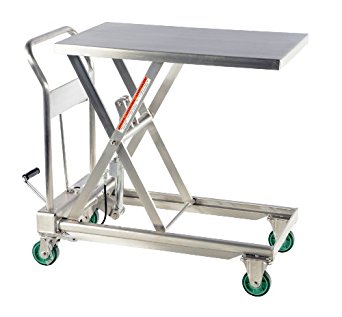 Push Around Stainless Steel Scissor Lift Tables