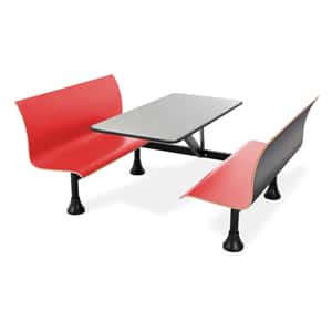 Retro Bench with Stainless Steel 30 by 48 Table Top and Wall Frame