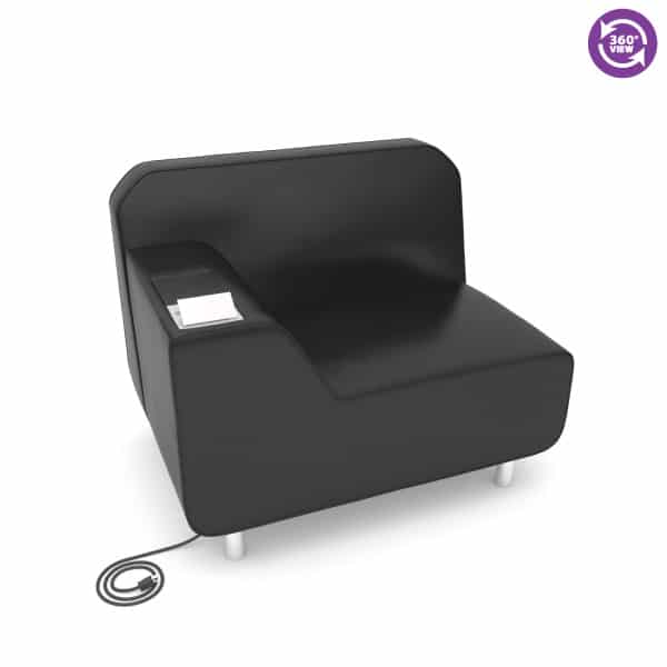Serenity Series Right Arm Lounge Chair with Electrical Outlet