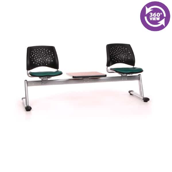 Stars 3-Unit Beam Seating with 2 Vinyl Seats & 1 Table