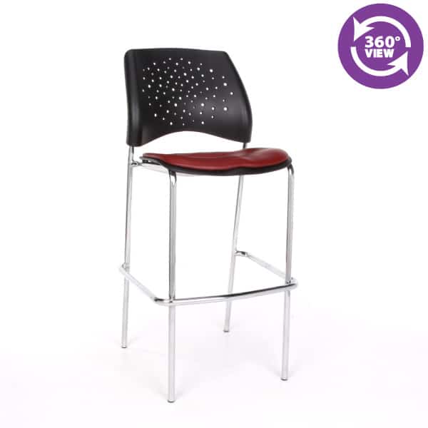 Stars Cafe Height Vinyl Chrome Chair