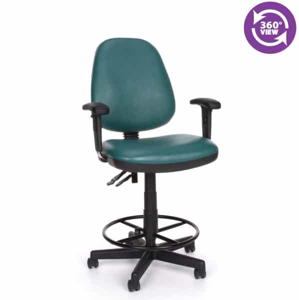 Straton Series Vinyl Task Chair with Arms and Drafting Kit