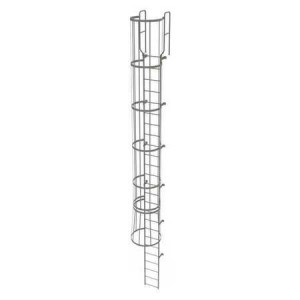 24Ft Steel Fixed Ladder with Safety Cage - WLFC1225