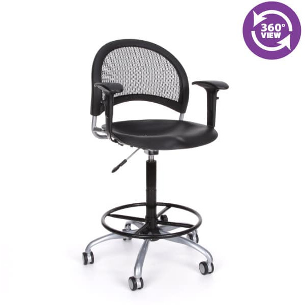 Moon Swivel Plastic Chair with Arms and Drafting Kit