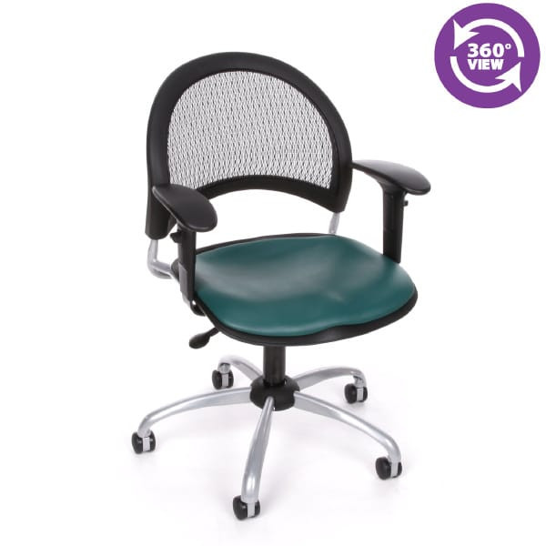 Moon Swivel Vinyl Chair with Arms