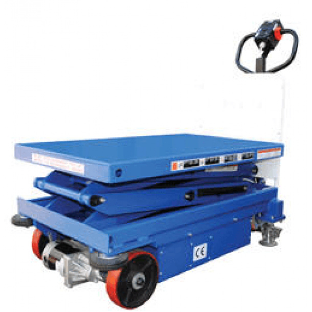 Powered Drive and Powered Lift Hydraulic Scissor Carts Industrial Man