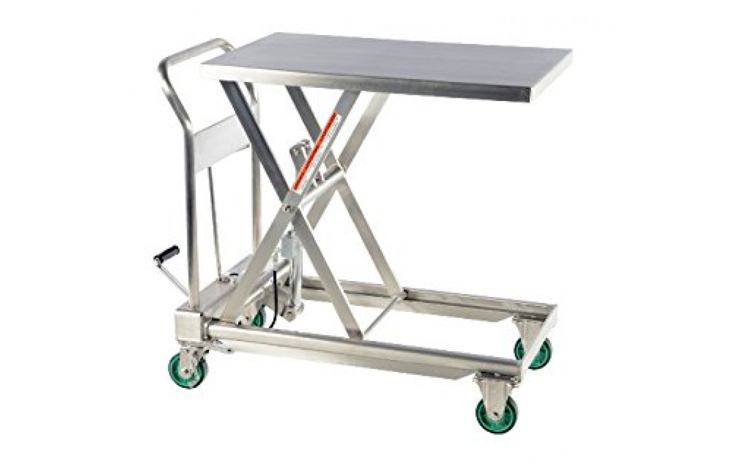 Push Around Stainless Steel Scissor Lift Tables