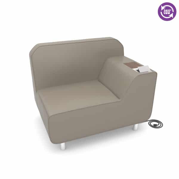 Serenity Series Left Arm Lounge Chair with Electrical Outlet