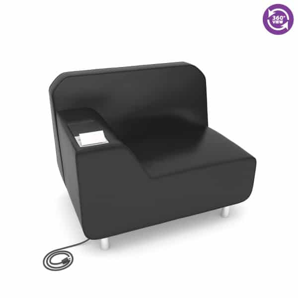 Serenity Series Right Arm Lounge Chair with Electrical Outlet