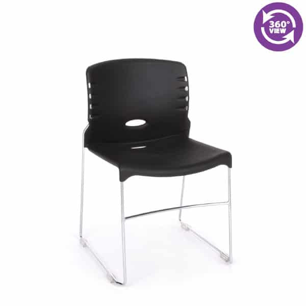 Stack Chair with Plastic Seat & Back