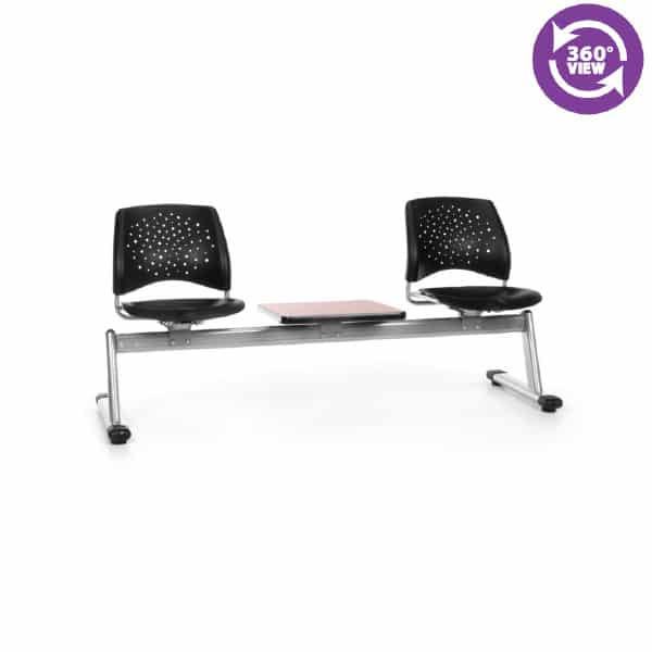 Stars 3-Unit Beam Seating with 2 Plastic Seats & 1 Table