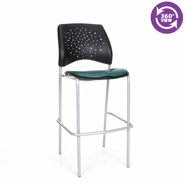 Stars Cafe Height Vinyl Silver Chair