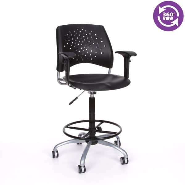 Stars Swivel Plastic Chair with Arms and Drafting Kit